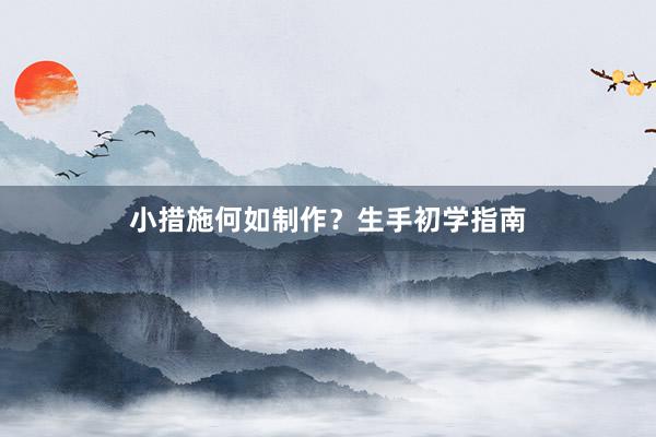 小措施何如制作？生手初学指南